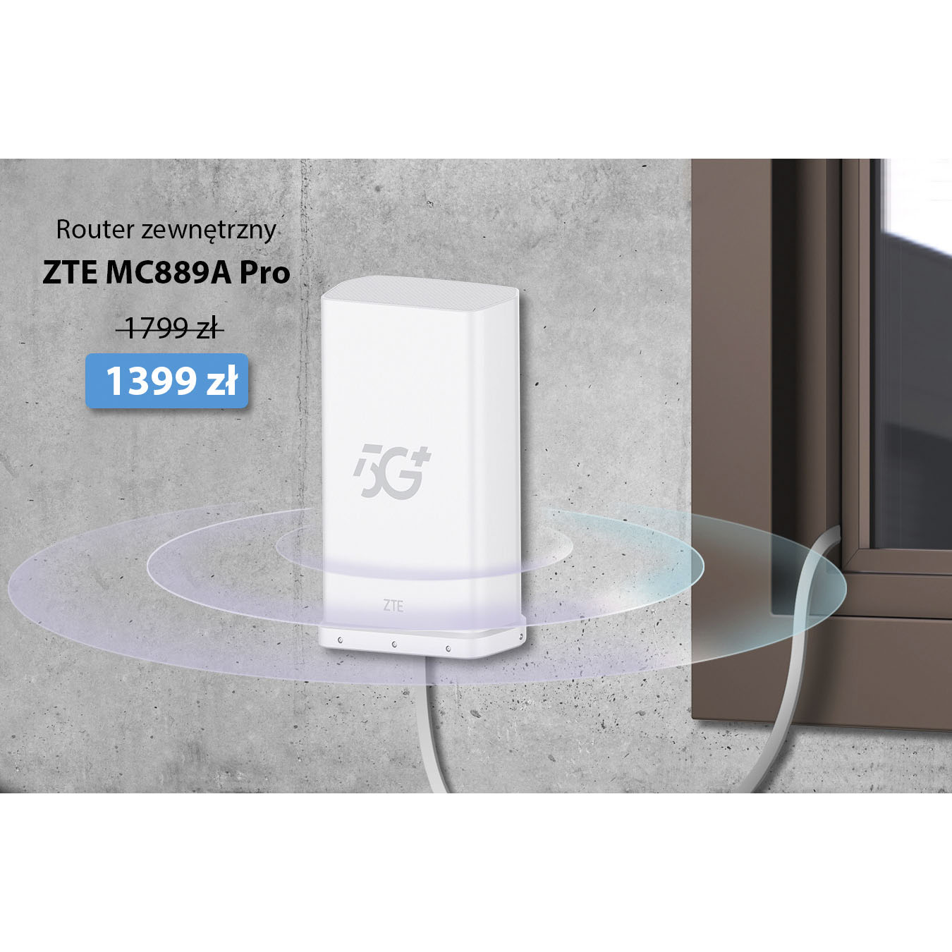 Zewnętrzny router ZTE MC889A Pro 5G dostępny w promocyjnej cenie